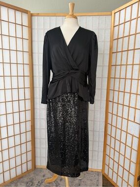 GAP Black Sequin Midi Skirt